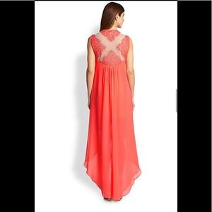 BCBG Max Azria Pam Hi-Lo Silk Chiffon Gown